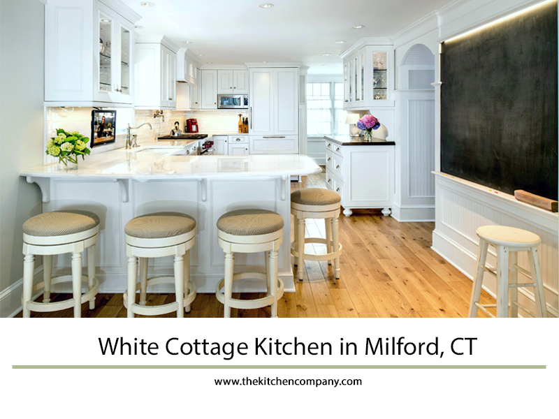 White cottage farmhouse coastal transitional kitchen in milford connecticut